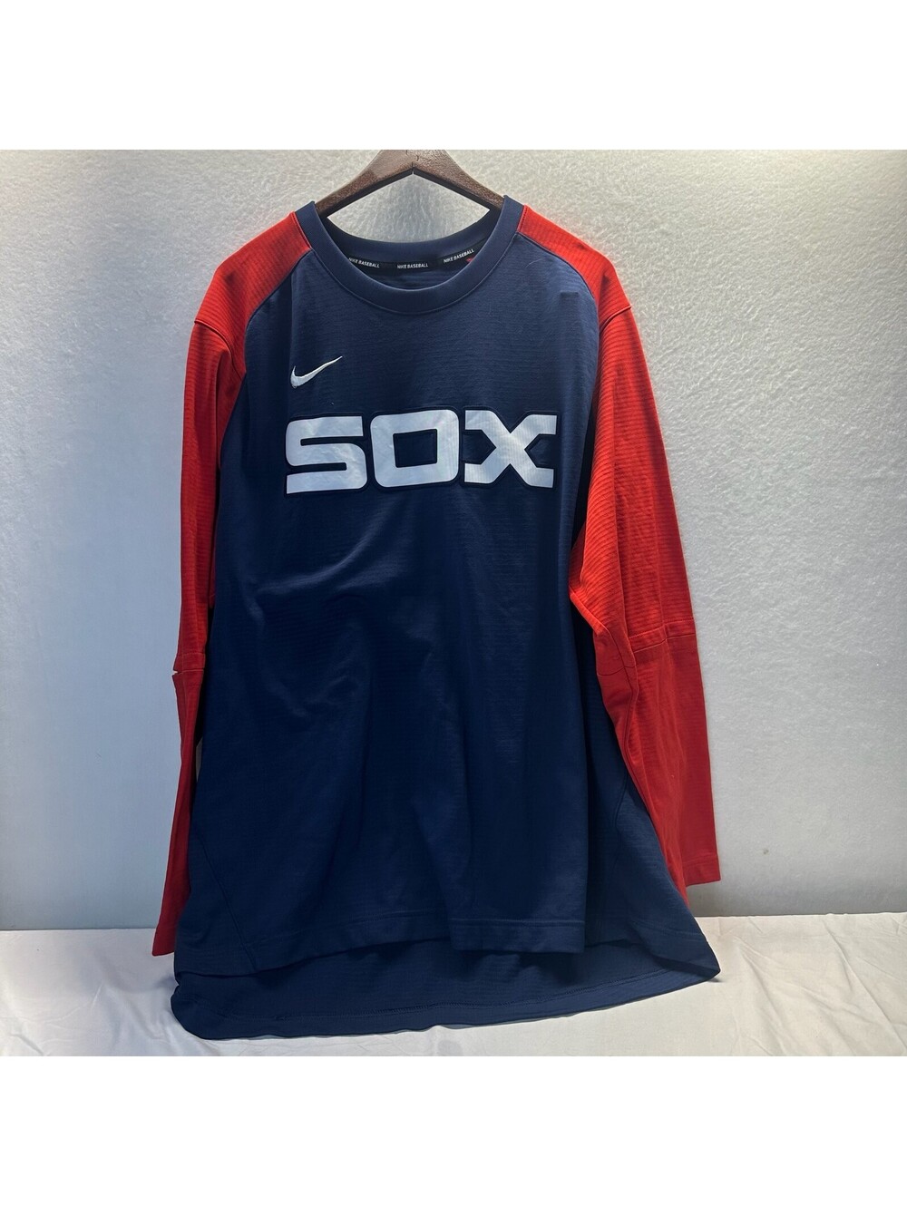 Nike Chicago White Sox MLB Dri-FIT Long Sleeve Shirt Navy Red Men's XXL E-3